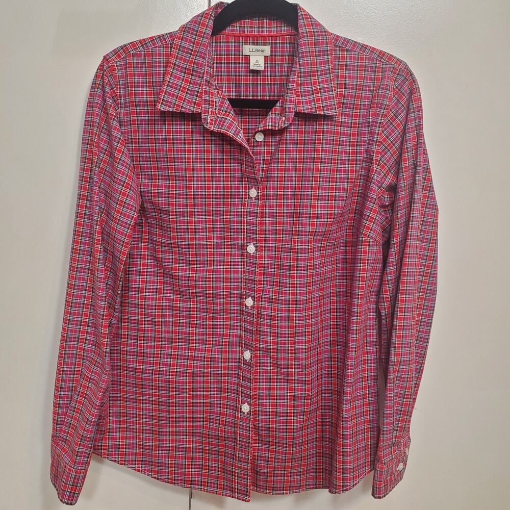 CLASSIC OUTDOOR VIBE! L.L. Bean Plaid Flannel Button Down - Picture 1 of 11